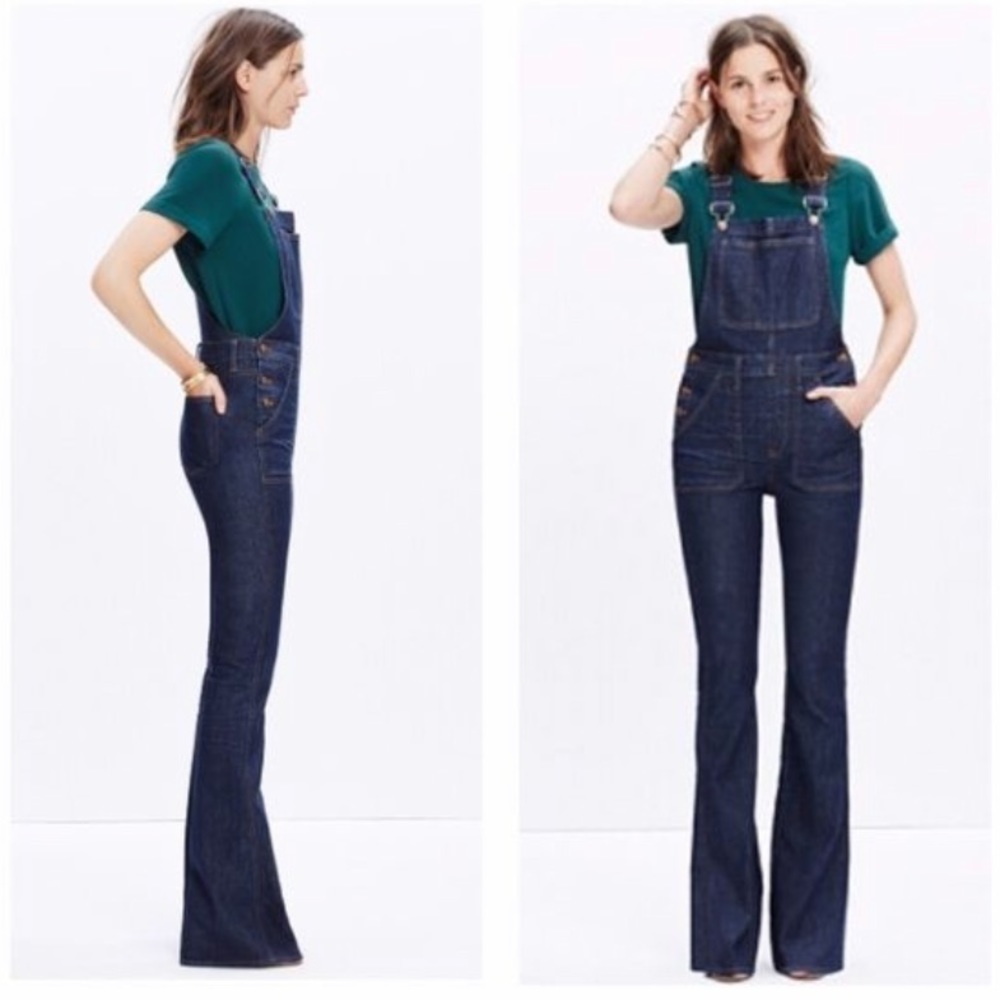 COPY - Madewell flea market flare overalls - sz M